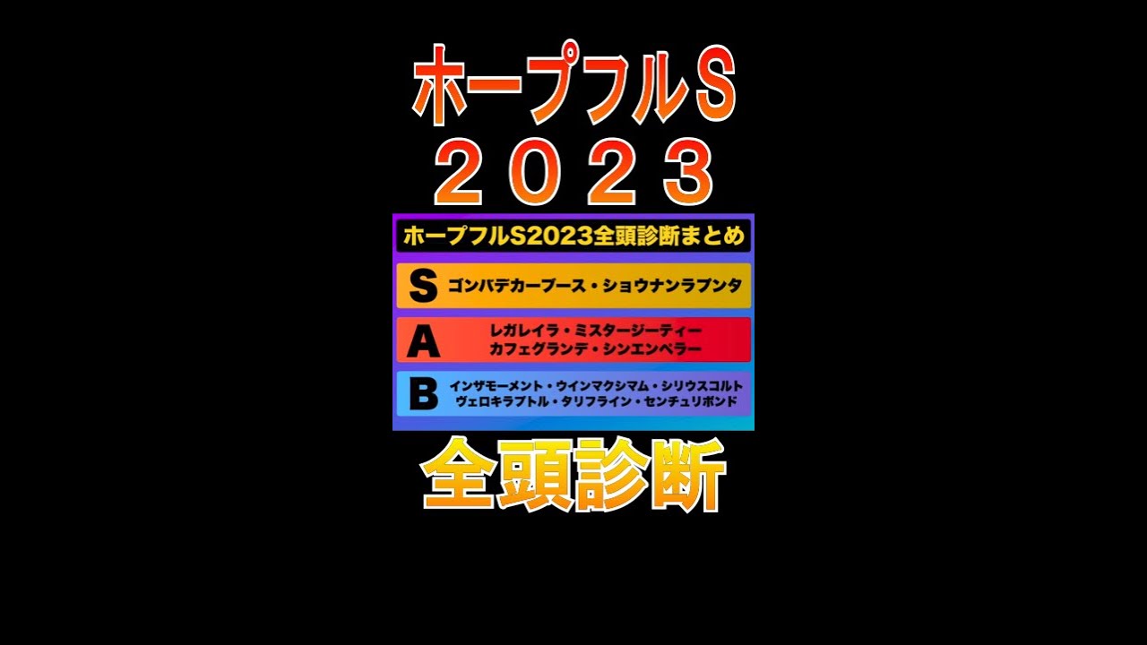 【ホープフルS 2023】 ネクロマンシー中井の全頭診断表#ニートボクロチキン #ホープフルステークス2023