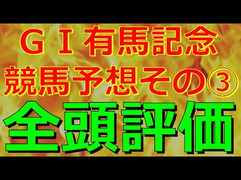 ＧⅠ有馬記念【競馬予想その③】全頭評価！Ｓ➔Ａ➔Ｂ➔Ｃの４段階でまとめました🏇