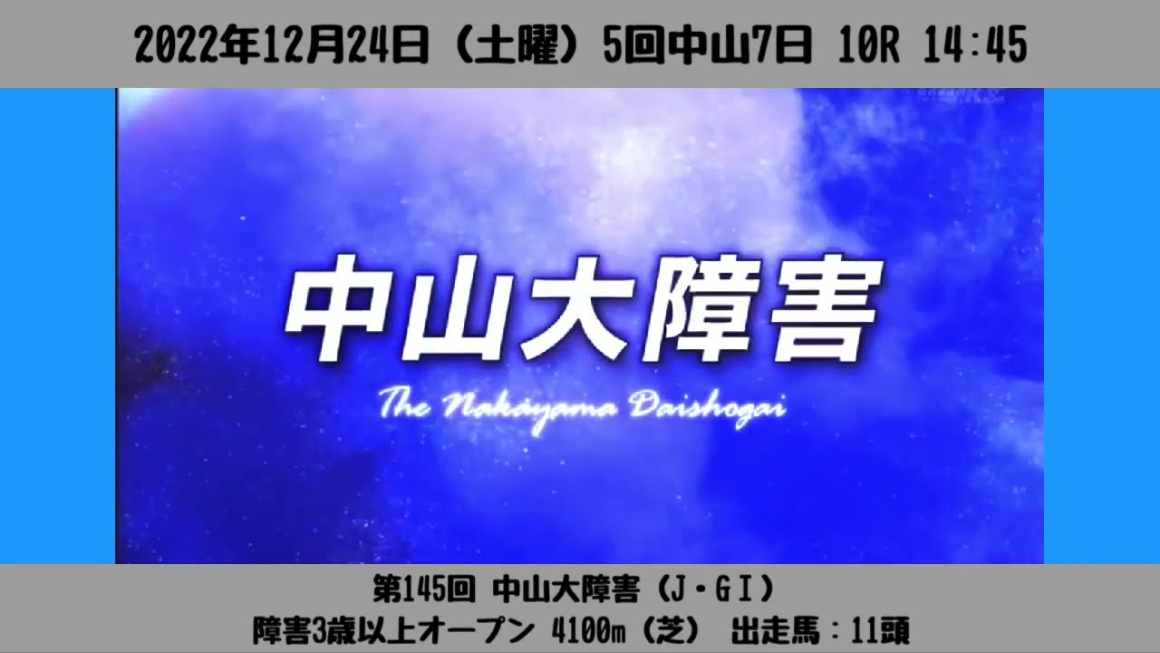 【レース前VTR】第145回 中山大障害（J・GⅠ）［2022/12/24 中山10R］