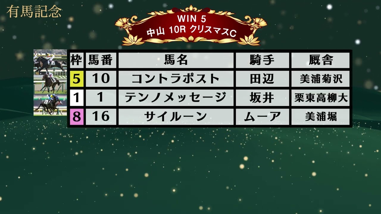 【有馬記念 WIN5予想】2023年12月24日 【初投稿】