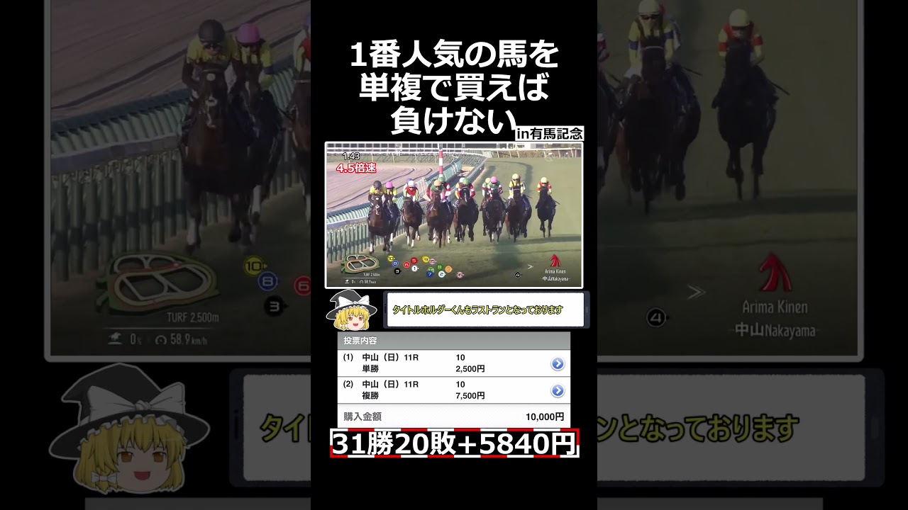 1番人気を単複で買えば負けないin有馬記念　#shorts