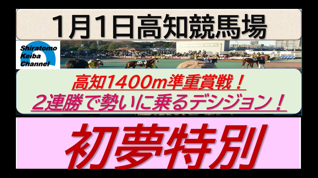 【競馬予想】準重賞・初夢特別～２０２４年１月１日 高知競馬場 ：１－３