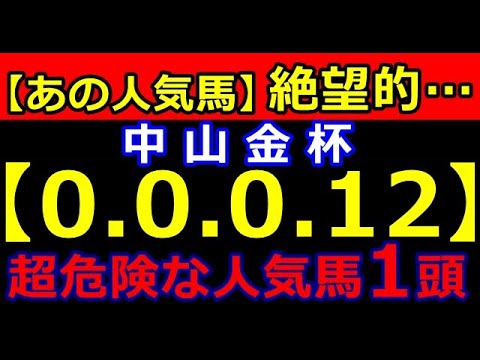 中山金杯 2024【0-0-0-12】ヤバいヤバい！あの人気馬 絶望的・・・ （マイルCS ジャパンＣ チャンピオンズC 朝日杯FS  有馬記念 危険な人気馬  的中！）