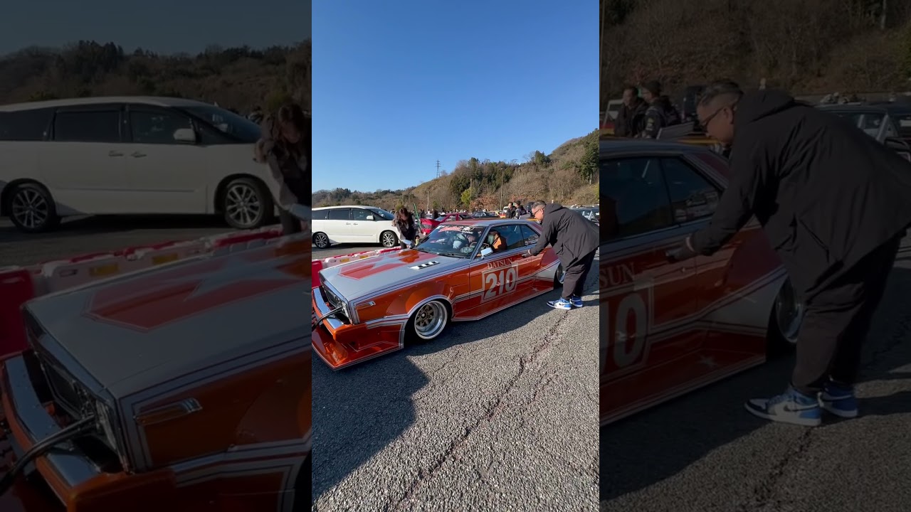 2023 前夜祭 スゲー大迫力の街道レーサー 旧車會 竹やり ダットサン スカイライン チバラギ グラチャン custom cars #shorts