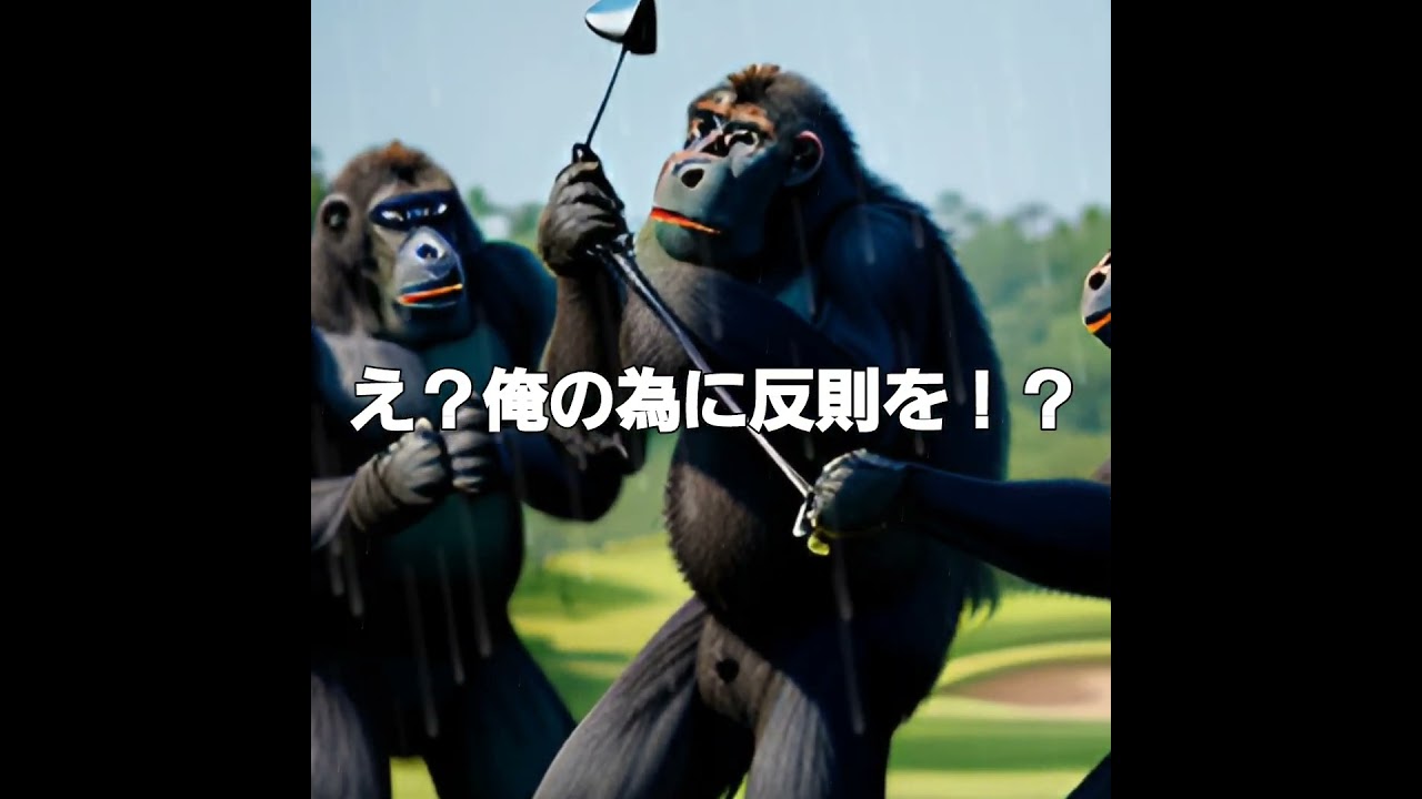 ゴリラはゴルフしない#ネタ#アニメ#雨#馬#もしも#喧嘩
