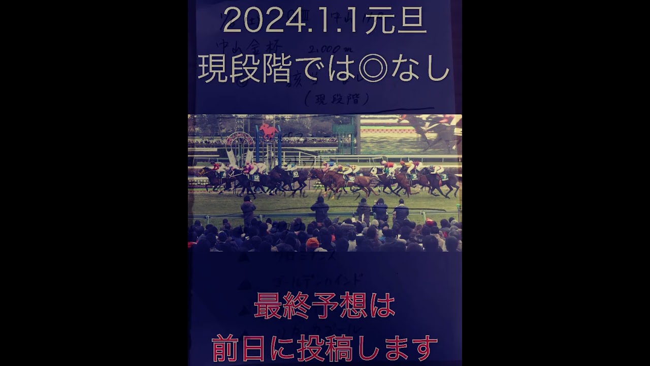2024.1.6 GⅢ 中山金杯　　　枠順確定前考察