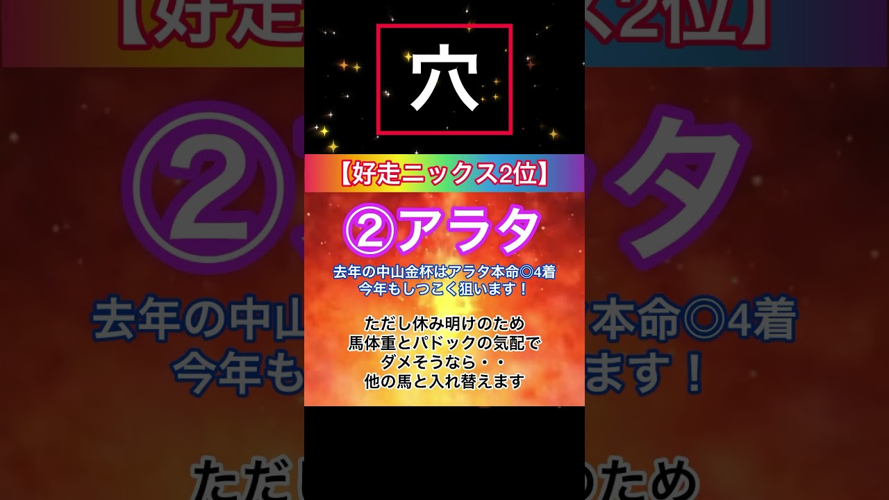 【中山金杯2024】最終予想！有馬記念も対抗◯7人気スターズオンアース2着！今年も新年から穴馬狙い撃ち！#shorts #競馬予想 #中山金杯