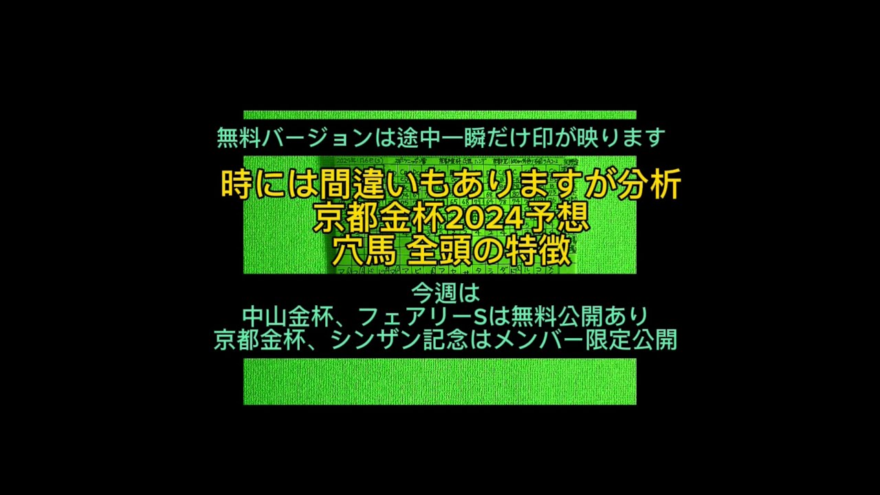 京都金杯2024予想。穴馬。全頭の特徴。レース分析。