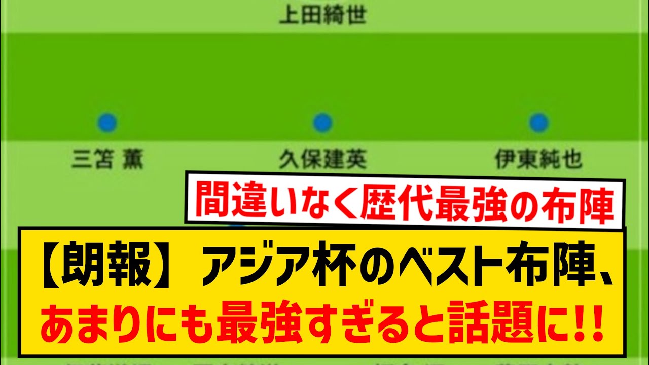 【朗報】森保ジャパンのアジア杯ベスト布陣、あまりにも強すぎると話題にwwwwww