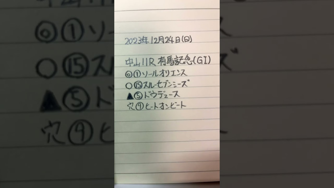 みつおの当たらん競馬予想　2023/12/24 有馬記念　#競馬予想 #競馬 #有馬記念