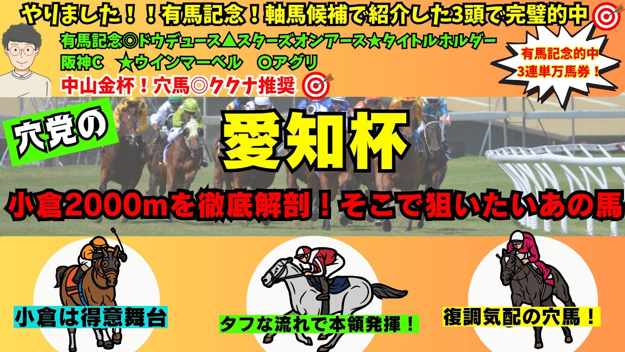 【穴党の愛知杯2024】【中山金杯◎ククナ推奨！】【有馬記念3頭完璧的中！】穴党が愛知杯で狙いたい馬を紹介！