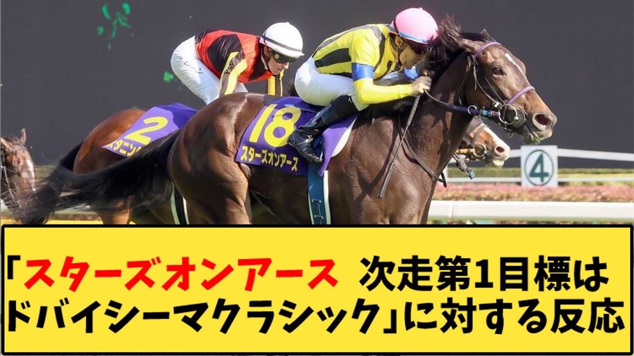 【競馬】「スターズオンアース  次走第1目標はドバイシーマクラッシック」に対する反応【反応集】