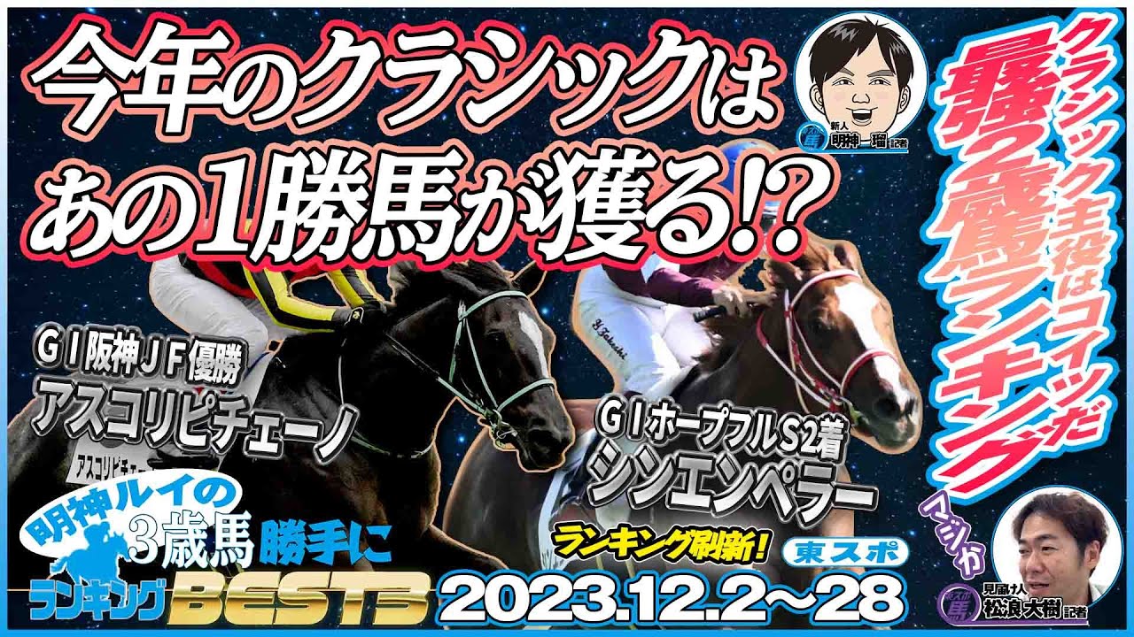 【新馬勝ち総点検】明神ルイの「２歳馬・勝手にランキングＢＥＳＴ３」第７回《東スポ競馬》