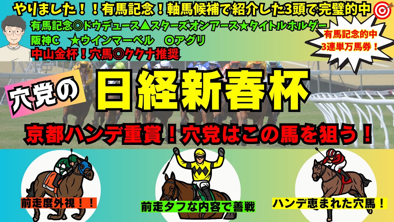【穴党の日経新春杯2024】【中山金杯◎ククナ推奨！】【有馬記念3頭完璧的中！】穴党が日経新春杯で狙いたい馬を紹介！