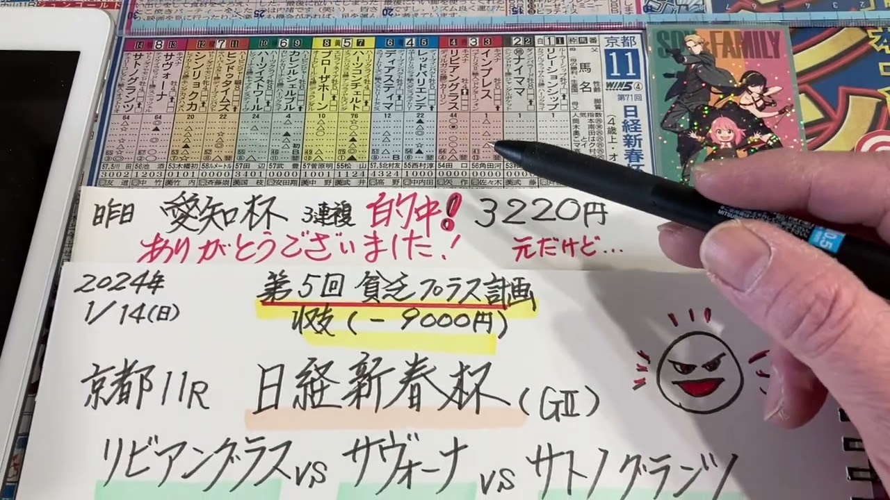 【競馬予想】京都11R 日経新春杯🏇菊花賞からの馬に期待❣️😃第5回貧乏プラス計画❗️