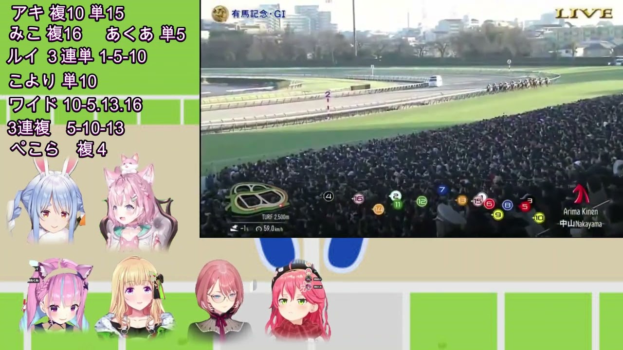 【有馬記念２０２３】ホロメン【湊あくあ・さくらみこ・鷹嶺ルイ・兎田ぺこら・博衣こより】の年末大勝負！