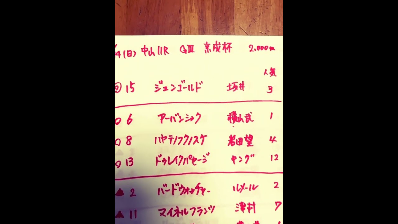 2024.1.14 GⅢ 京成杯　最終予想　#競馬　#的中
