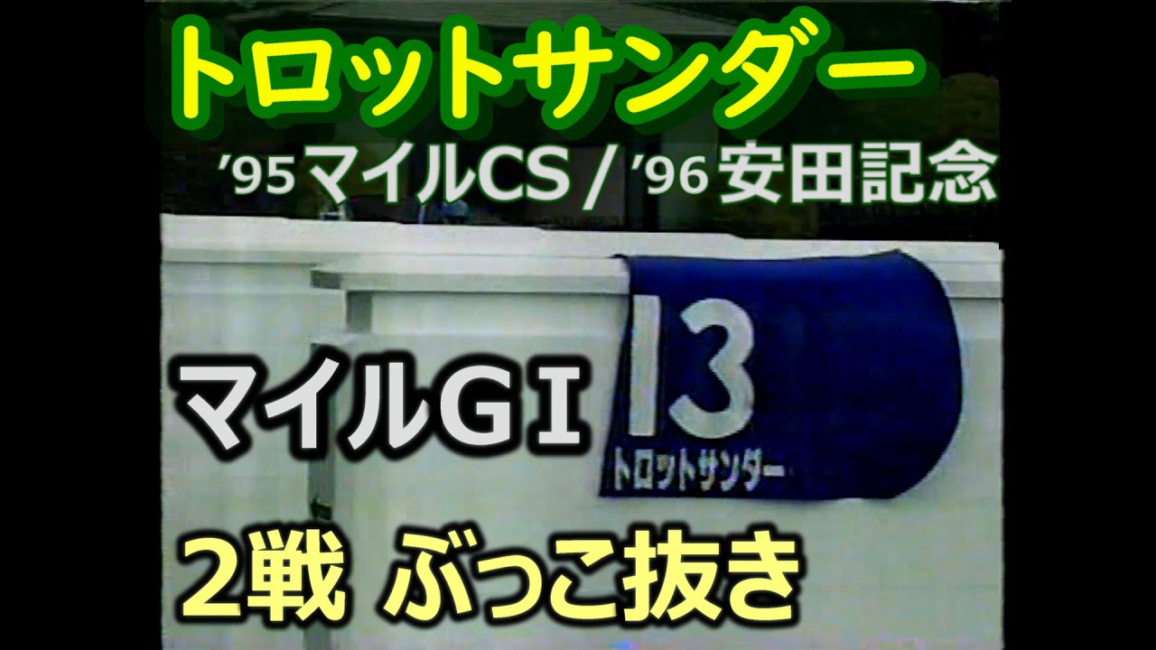 競馬：トロットサンダー（ 95年マイルCS → 96年安田記念 ）マイルGⅠ連続ぶっこ抜き　（ビコーペガサス・ヒシアケボノ､横山典弘）