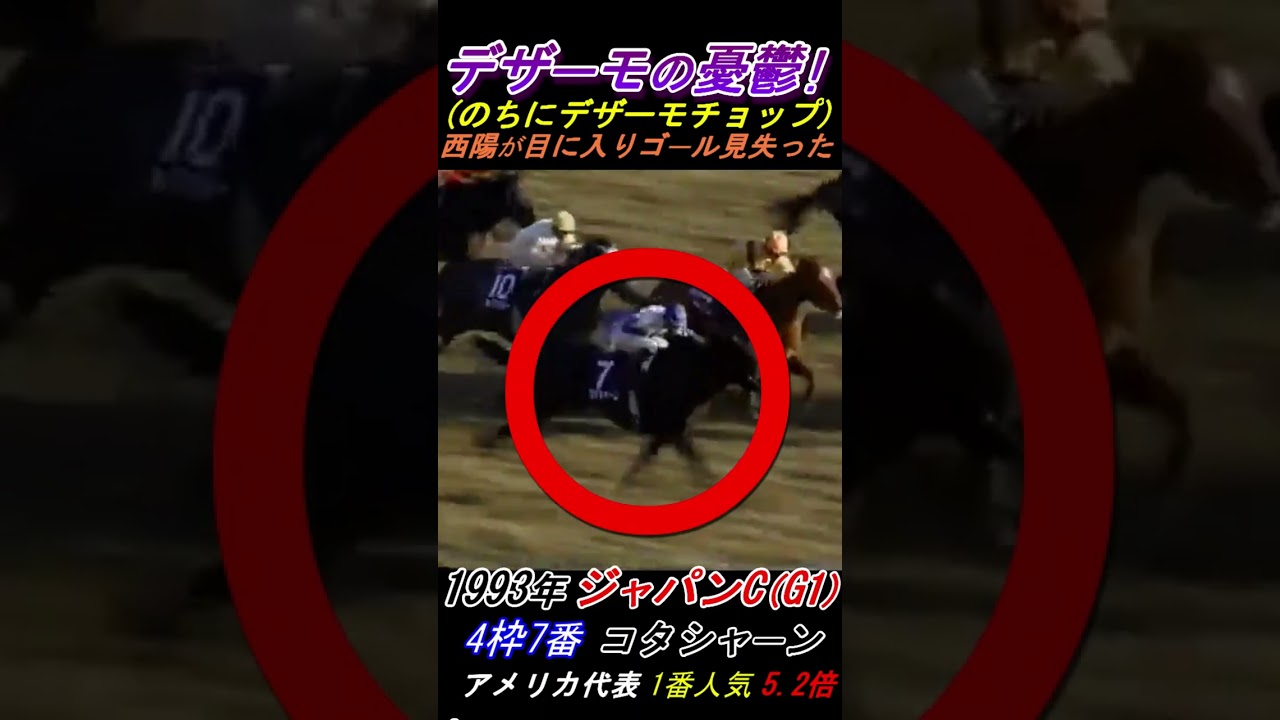 【クララが立った！】ＪＣ１番人気が勝利目前で試合放棄か！デザーモチョップのアノ騎手！ ジャパンカップ(G1･1993年) コタシャーン号 #コタシャーン #デザーモ