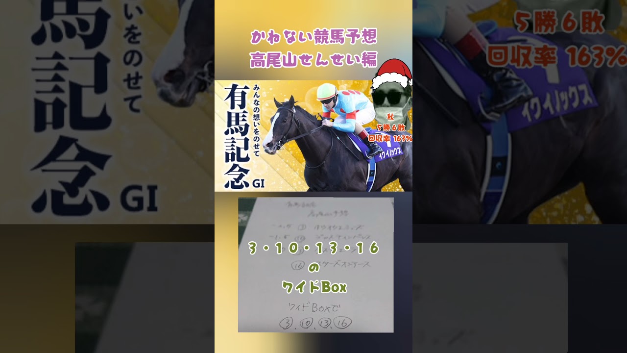 かねない競馬予想【有馬記念】高尾山せんせい編