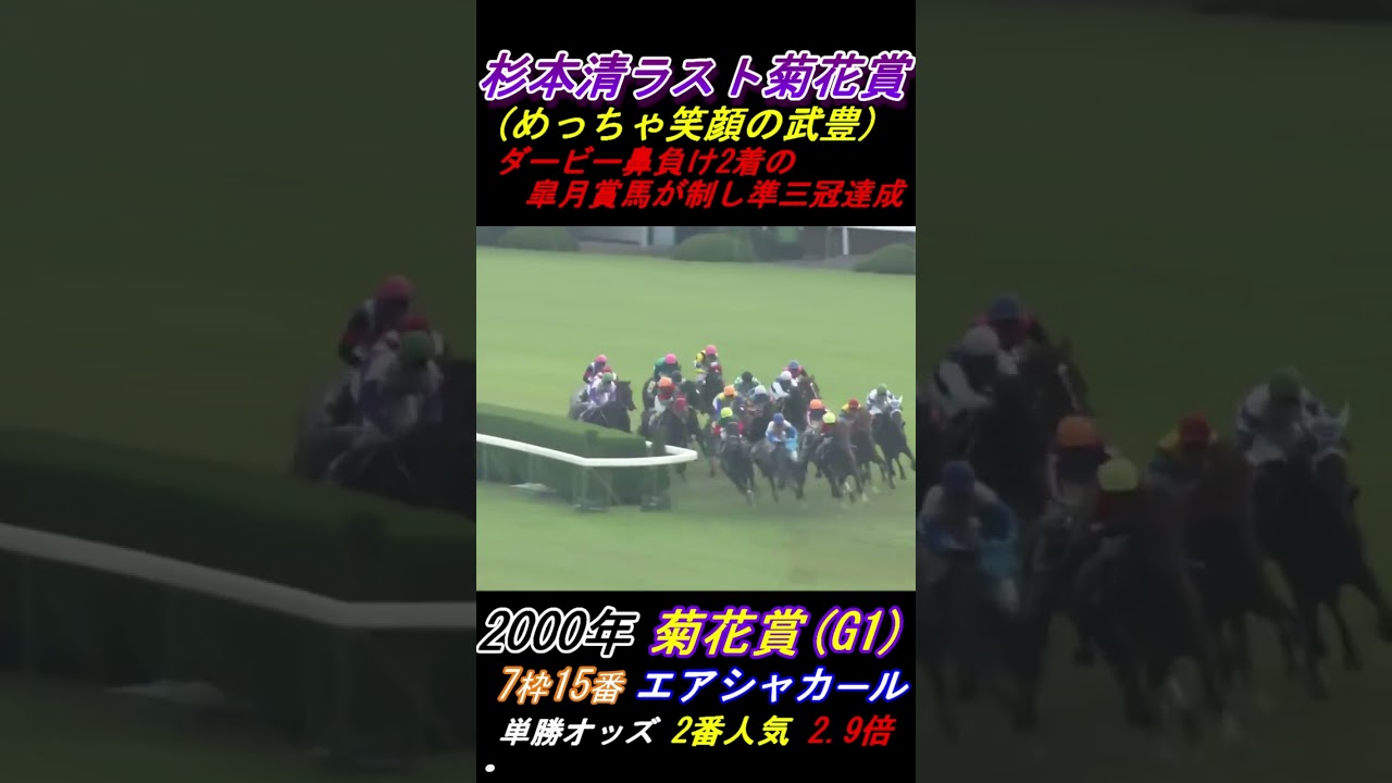 【杉本清アナ最後の菊花賞実況！】ゴール後めちゃ満面の笑み武豊！ 菊花賞(G1･2000年) エアシャカール号 #杉本清 #武豊 #エアシャカール