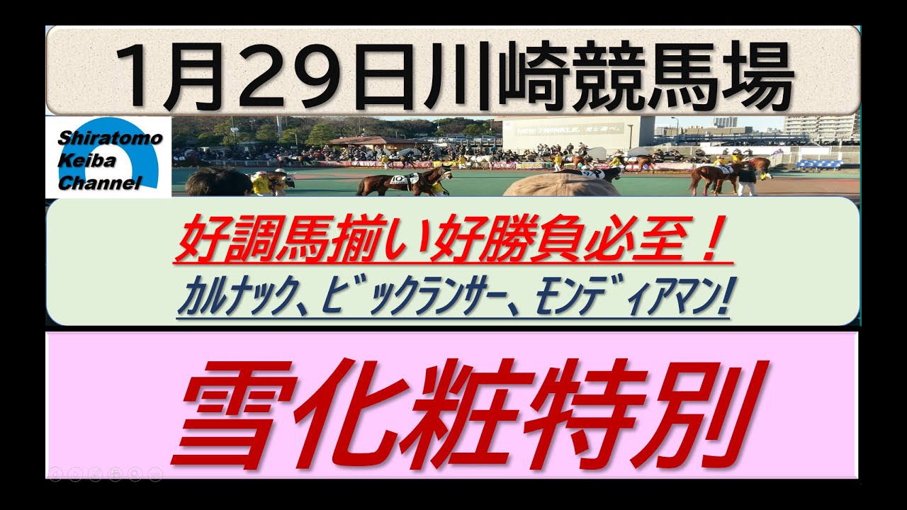 【競馬予想】雪化粧特別！～２０２４年１月２９日 川崎競馬場 ：１－５９