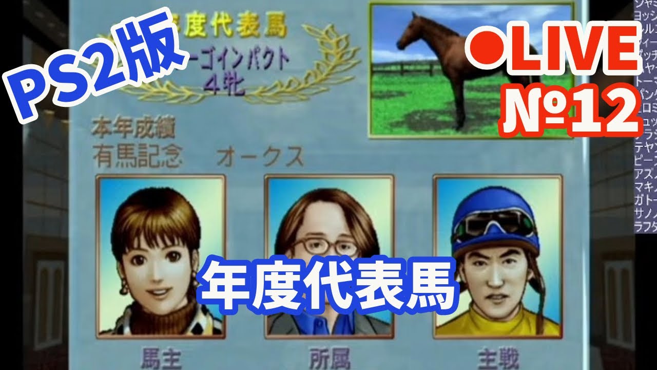 【ウイニングポスト4】Live12 年度代表馬