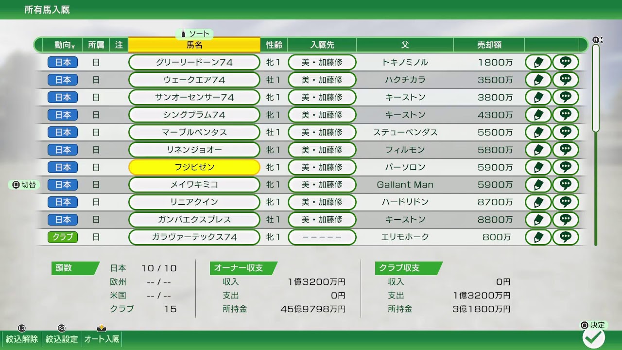 ウイニングポスト10　久々に