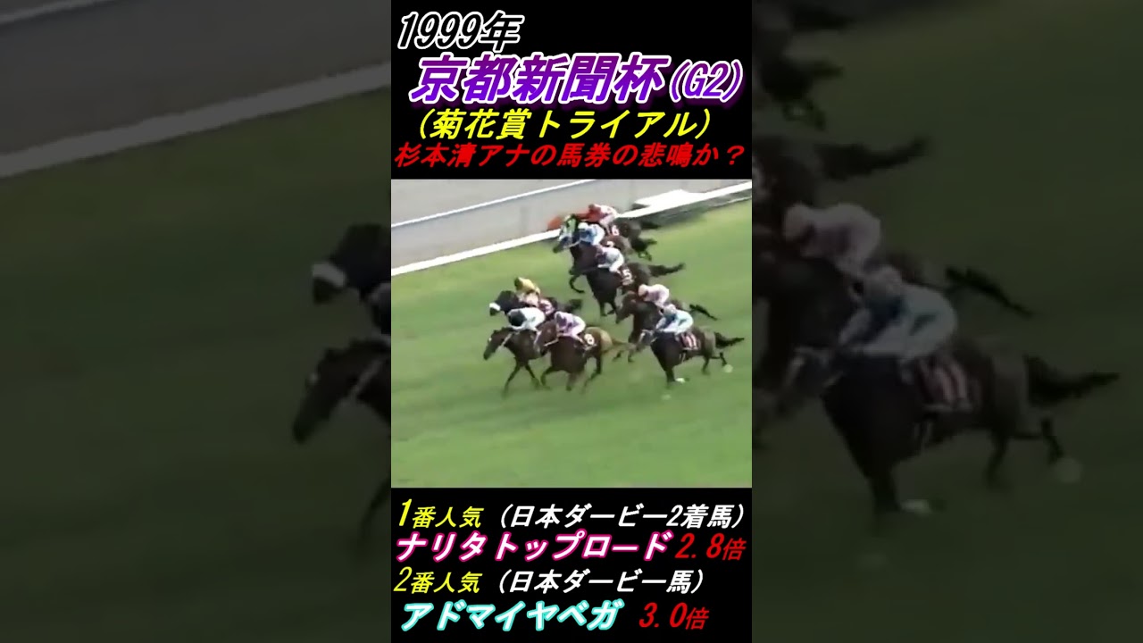 【杉本清の馬券ハズレ実況か？】｢ダービーとおんなじように成ってしまったぁぁ～！！｣ 京都新聞杯(G2･1999年) アドマイヤベガ 鞍上武豊 #杉本清 #アドマイヤベガ #武豊