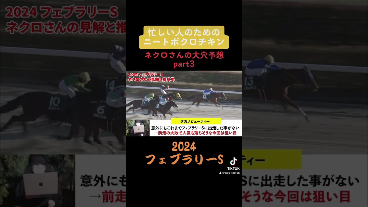 【2024フェブラリーステークス】忙しい人のためのニートボクロチキン#ニートボクロチキン #ネクロ #競馬予想