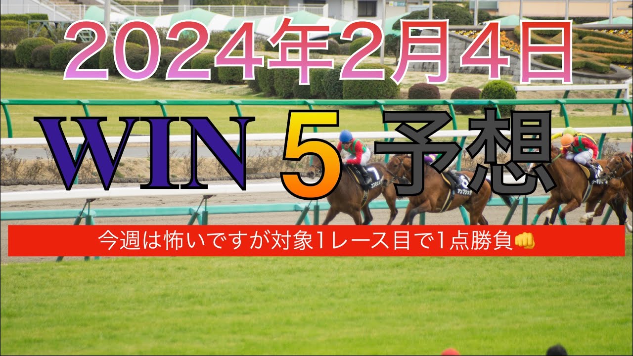 【WIN5 予想 2024年2月4日】令月S　白嶺S　小倉日経OP　きさらぎ賞　東京新聞杯