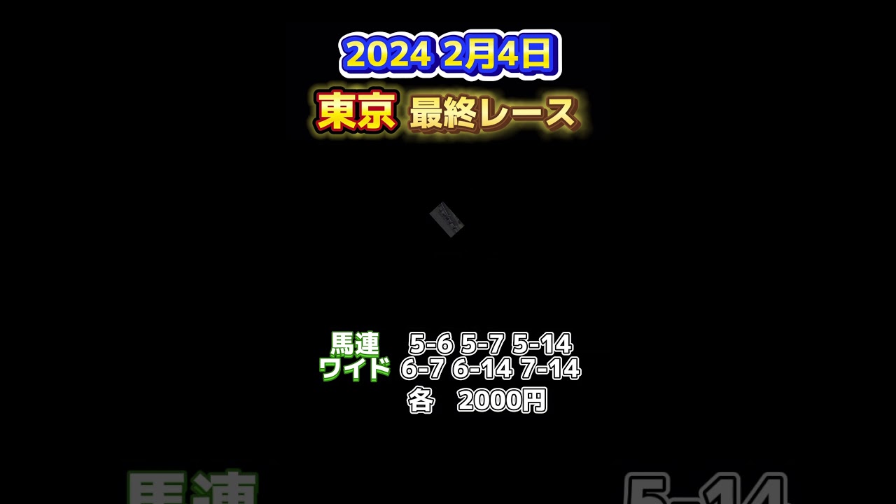 #競馬#2024 2月4日#東京最終レース