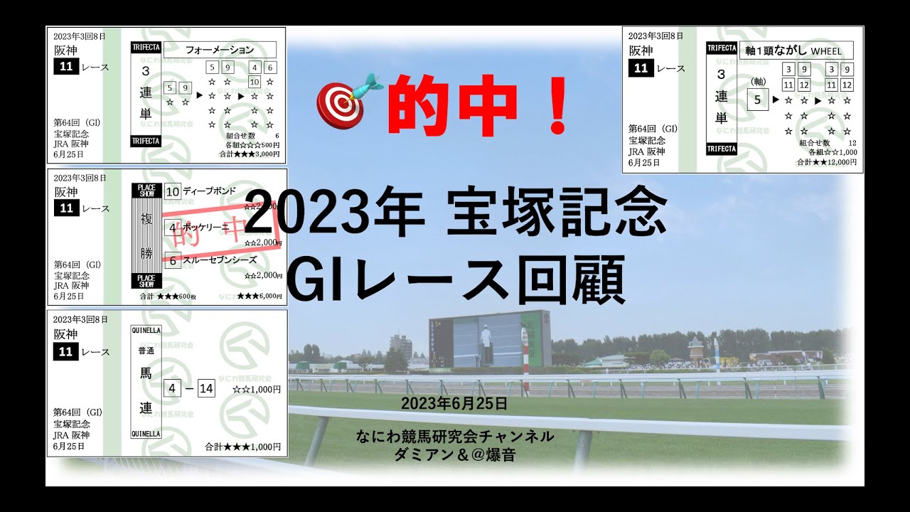 【競馬】2023年6月25日 宝塚記念(GI) レース予想回顧