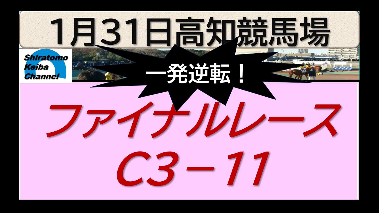 【競馬予想】ファイナルレースC３－11！～２０２４年１月３１日 高知競馬場 ：１－６４