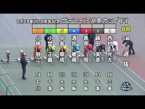 【岸和田競輪場】令和６年２月６日 8R スポニチ創刊75周年記念　サテライト湖南カップ FⅠ　２日目【ブッキースタジアム岸和田】