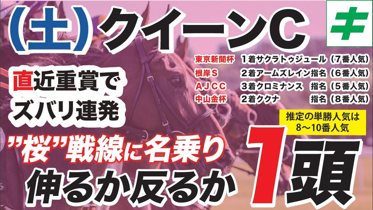 クイーンカップ 2024【穴馬/予想】先週指名サクラトゥジュールに匹敵する手応え！「伸るか反るかの☆大穴」とは？