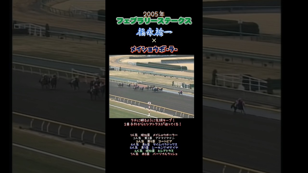 2003年フェブラリーステークス #競馬 #G1 #武豊 #福永祐一 #ウマ娘 #名実況 #アドマイヤドン #メイショウボーラー