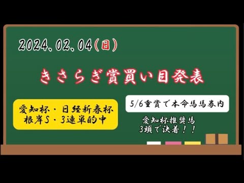 【きさらぎ賞2024】きさらぎ賞買い目発表！！動画投稿予想本命馬5/6頭的中！！