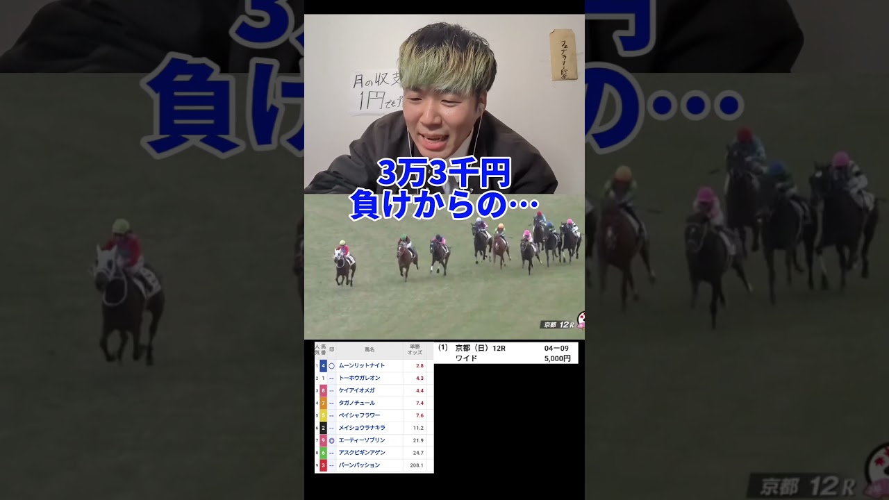 【1点勝負】3万3千円を取り返すためにワイド1点勝負したらまさかの…#shorts#競馬
