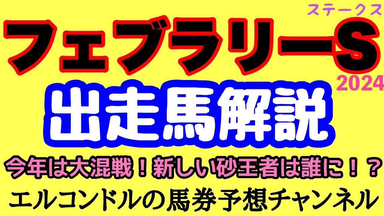 エルコンドル氏のフェブラリーステークス2024出走馬解説！！今年は有力馬が海外に参戦で不在で大混戦の予感！今年最初のG1レースは難解だ！