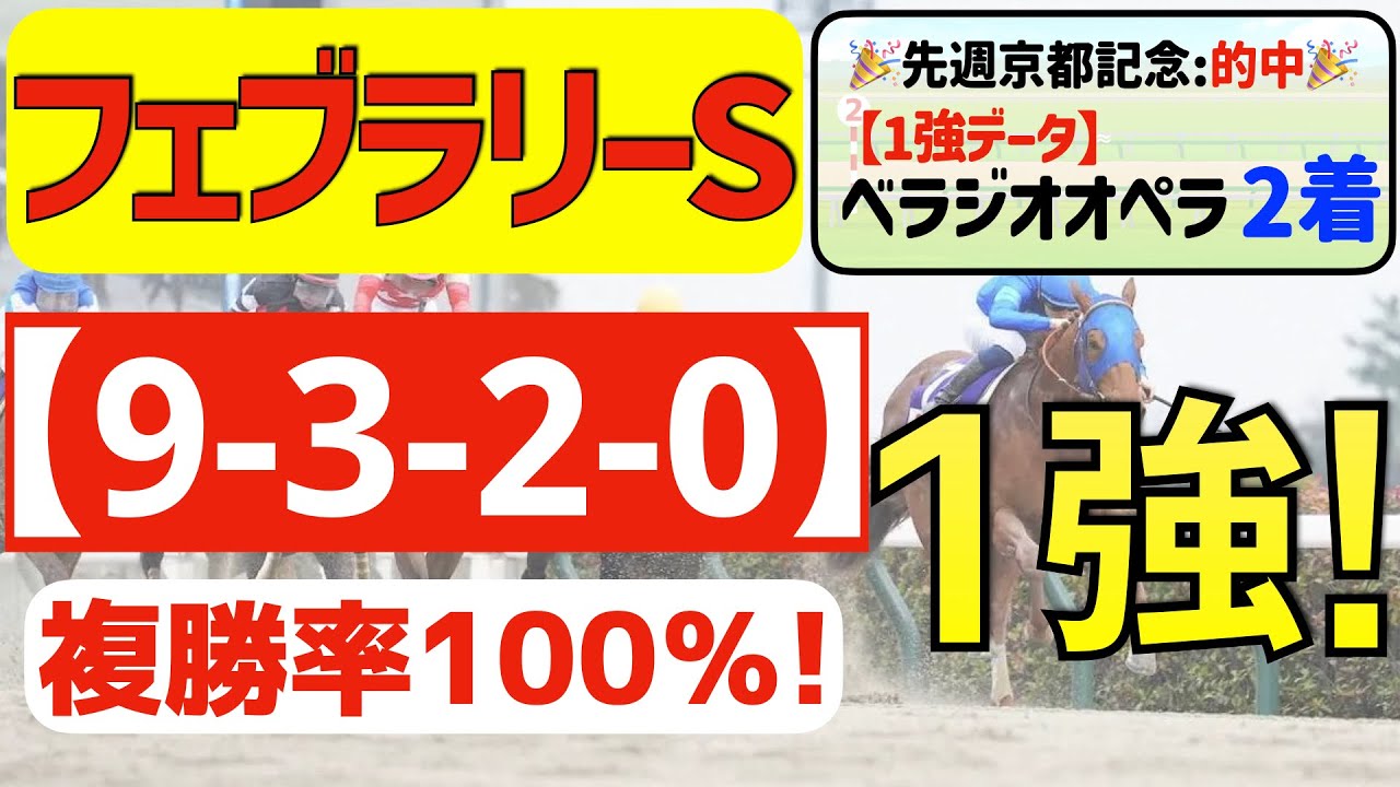 【フェブラリーステークス2024】最適の１強「9-3-2-0」複勝率100％の鉄板データ発見！現在「６週連続連対馬指名！」の私馬ん福が選ぶ軸一頭はコレ！