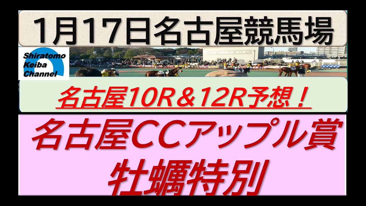 【競馬予想】名古屋CCアップル賞＆牡蠣特別！～２０２４年１月１７日 名古屋競馬場 ：１－３７