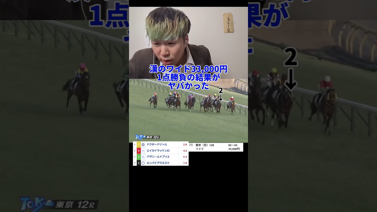 【1点勝負】ワイド1点33,000円勝負の結果がまさかの…#shorts#競馬