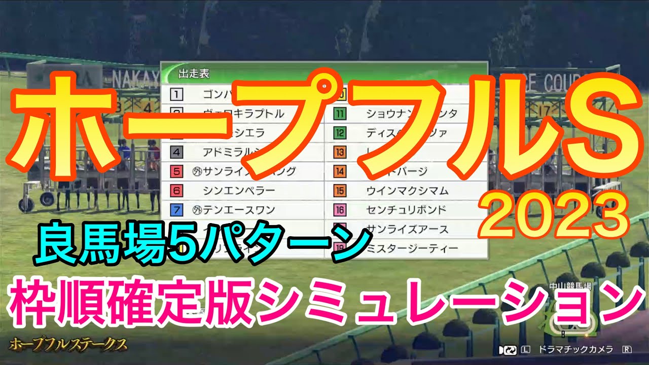 ホープフルステークス2023 枠順確定版シミュレーション 《良馬場5パターン》【 競馬予想 】【 ホープフルS2023 予想 】