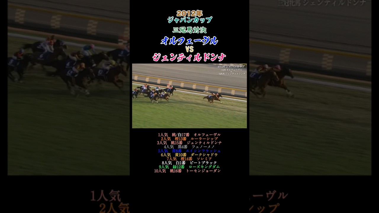 2012年ジャパンカップ#競馬#G1#武豊#オルフェーヴル#ジェンティルドンナ#ウマ娘#名実況#プリティーダービー#jra