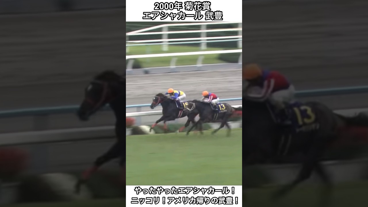 【競馬】やっぱり菊花賞は皐月賞か！やったやったエアシャカール！ニッコリ！アメリカ帰りの武豊！#競馬 #菊花賞 #エアシャカール #武豊 #shorts
