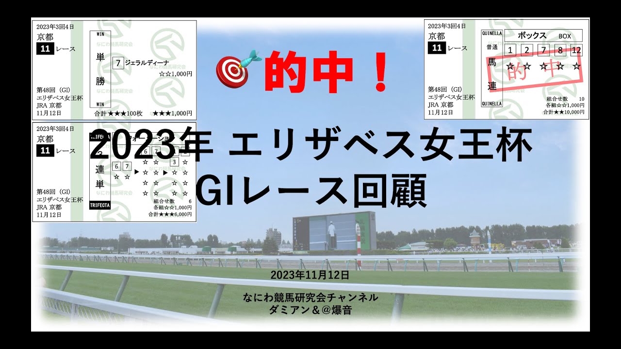 【競馬】2023年11月12日 エリザベス女王杯(GI) レース予想回顧