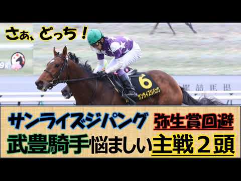 【皐月賞直行】さぁ、どっちを選ぶ？「サンライズジパング」or「エコロヴァルツ」武豊騎手にとって非常に悩ましい状態になった。。。