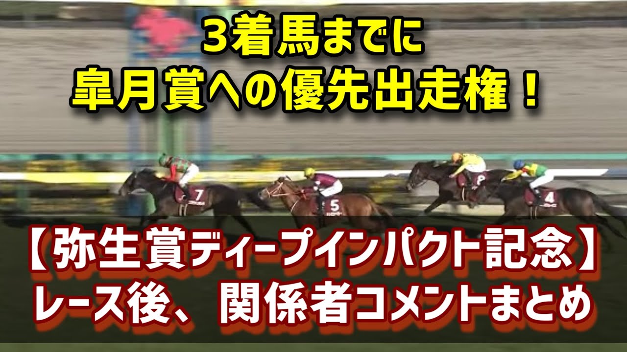 【弥生賞ディープインパクト記念】3着馬までに皐月賞への優先出走権！ ／ レース後、関係者コメントまとめ
