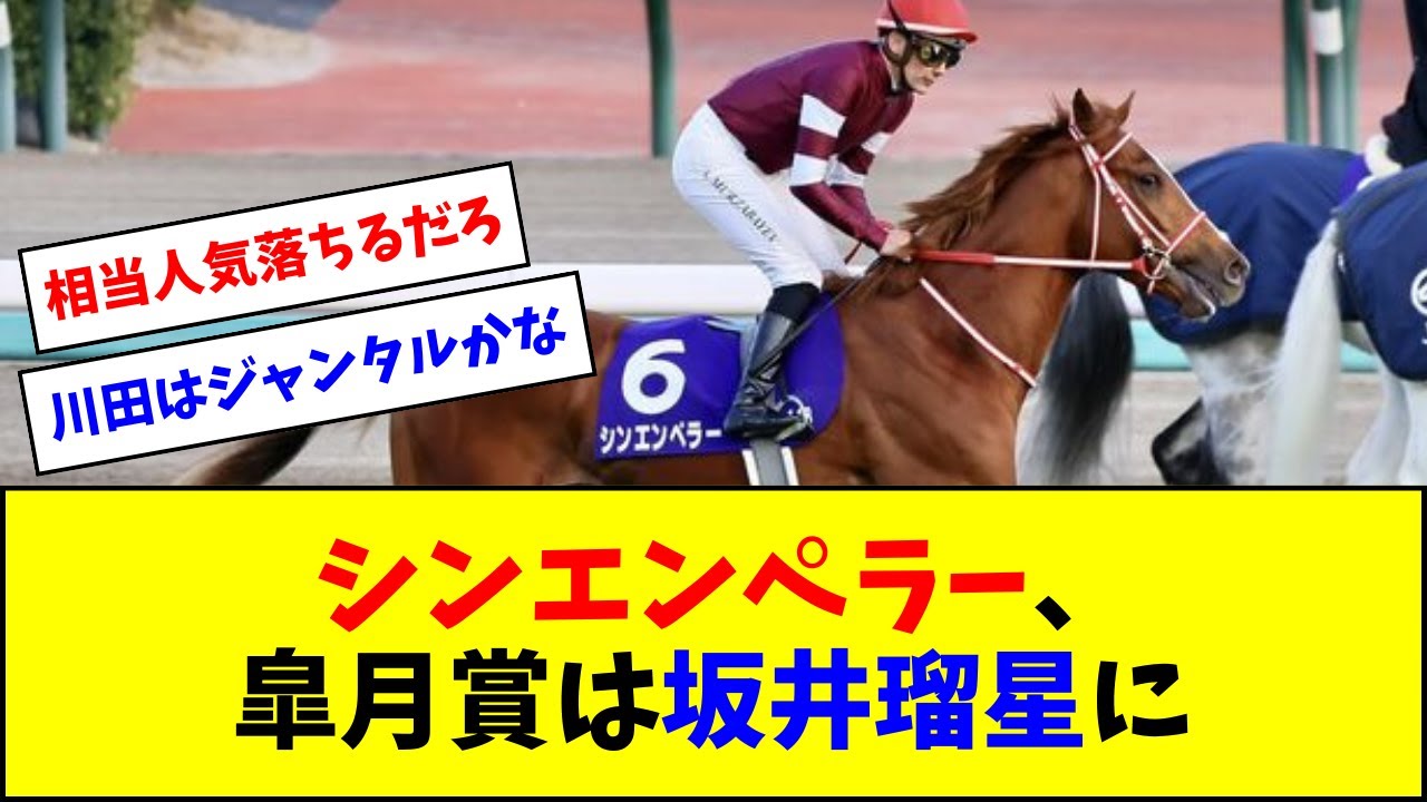 シンエンペラー、皐月賞は坂井瑠星に【反応集】